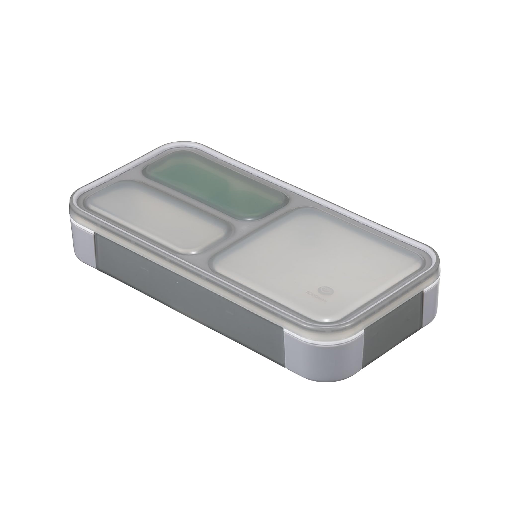 Amazon｜フードマン 薄型弁当箱 抗菌400ml [おかずカップ付き] グレー
